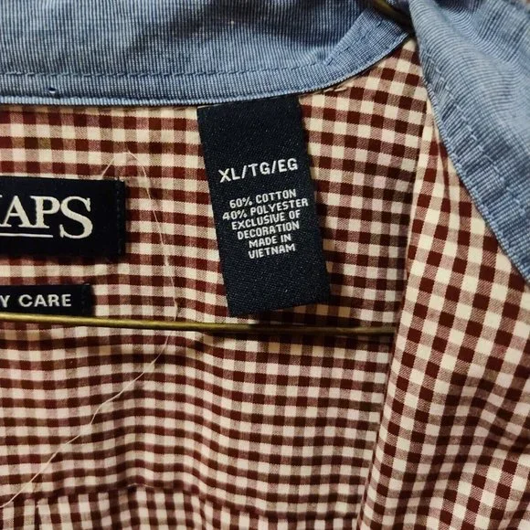 Chaps Easy Care Men's Plaid Long Sleeve Button Down Shirt Size XL - Picture 6 of 8